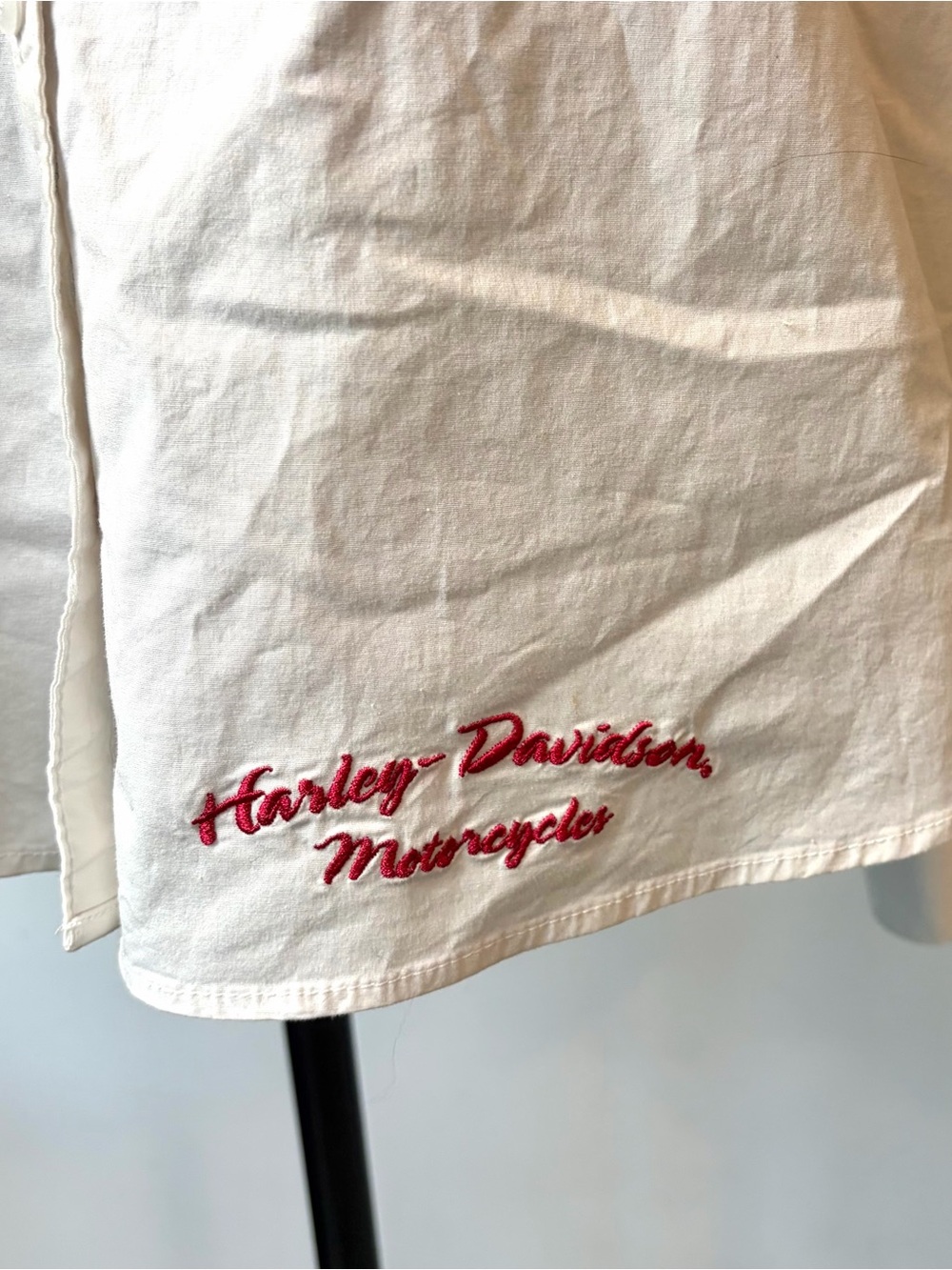 Harley-Davidson Motorcycles Cotton Button Down, Graphic w/crystals, white , 2W - Picture 6 of 16